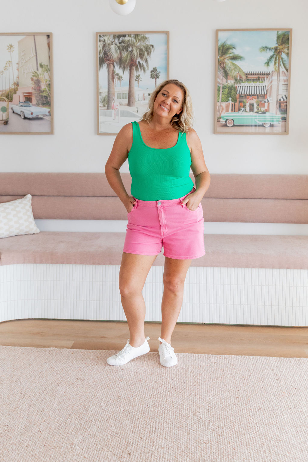 Lucas Denim Shorts in Pink