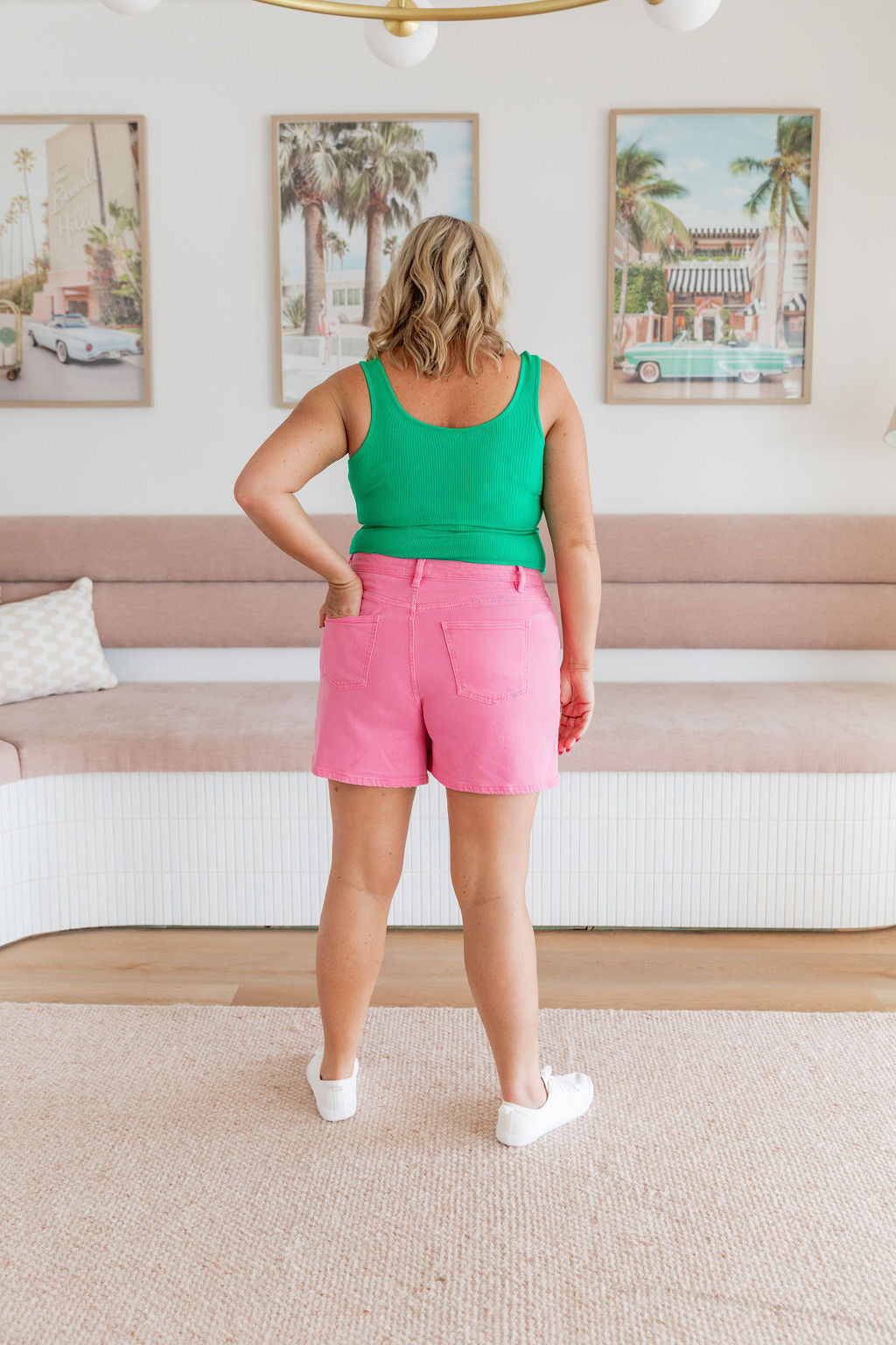 Lucas Denim Shorts in Pink