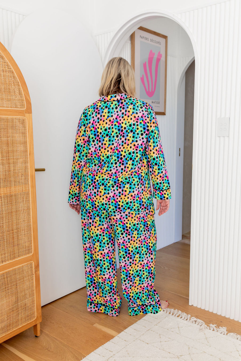 Sundown L/S Shirt & Pant Sleepwear Set in Rainbow Cheetah by Kasey Rainbow