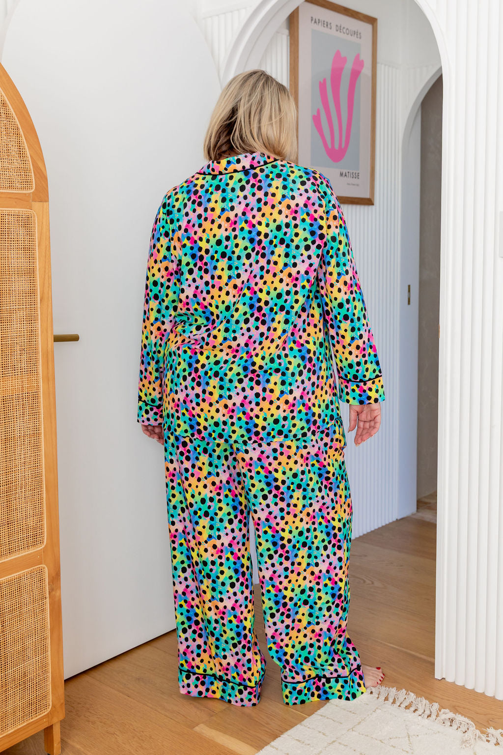Sundown L/S Shirt & Pant Sleepwear Set in Rainbow Cheetah by Kasey Rainbow