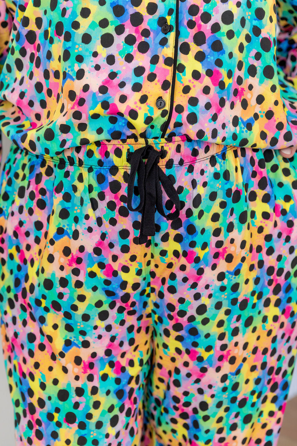 Sundown L/S Shirt & Pant Sleepwear Set in Rainbow Cheetah by Kasey Rainbow
