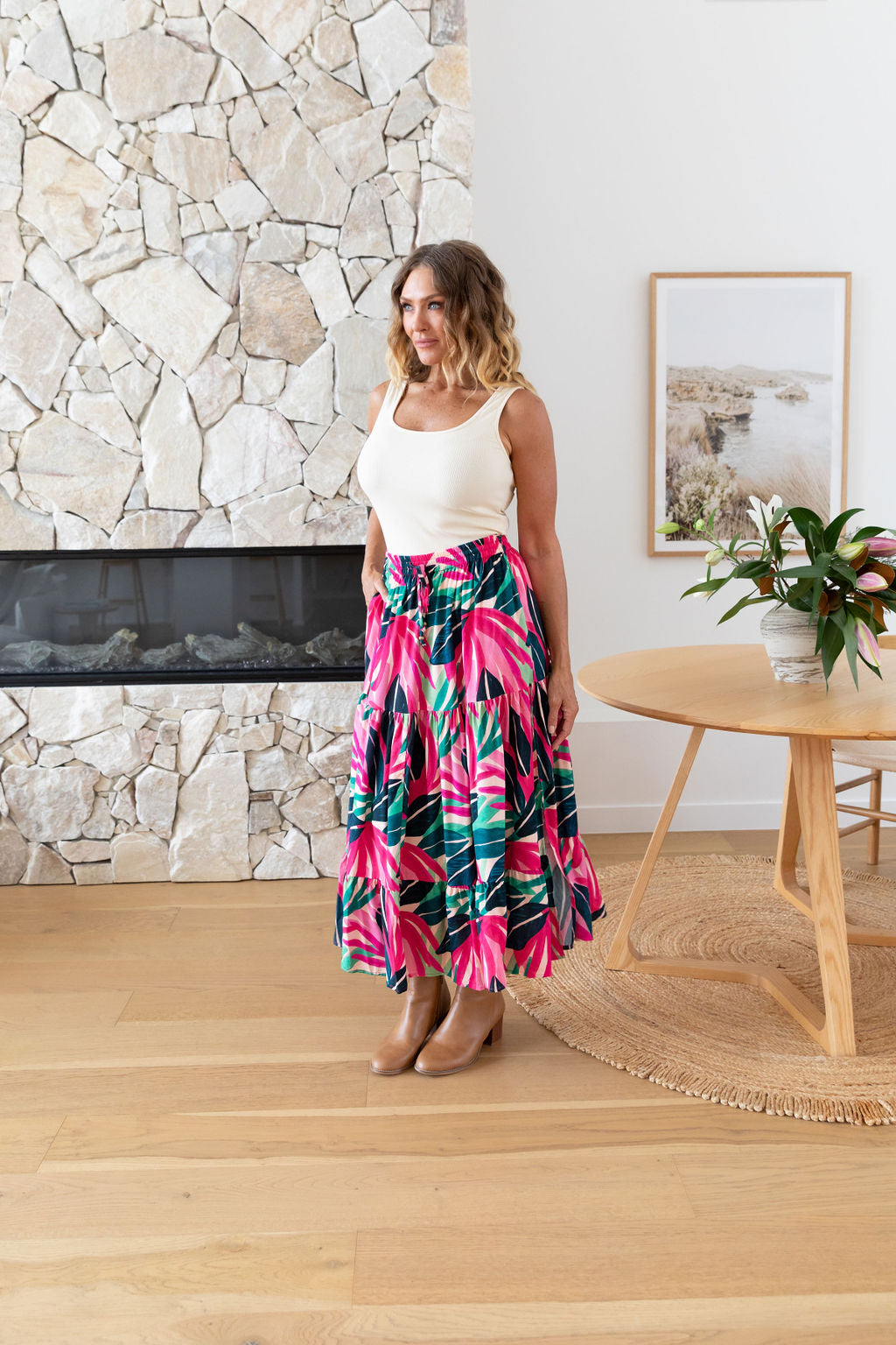 Carrie Skirt in Jungle Pink