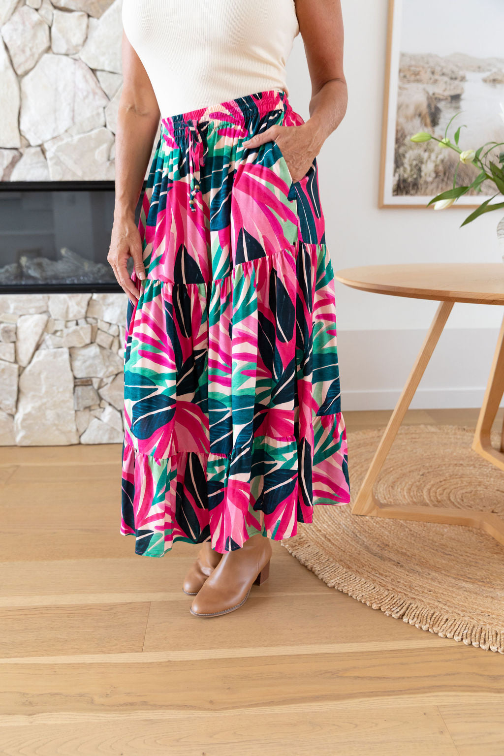 Carrie Skirt in Jungle Pink