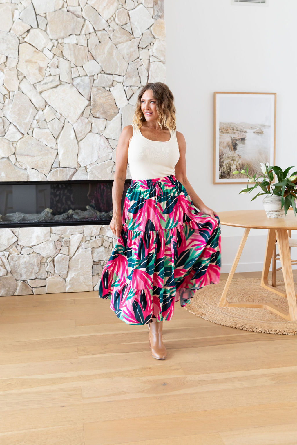 Carrie Skirt in Jungle Pink