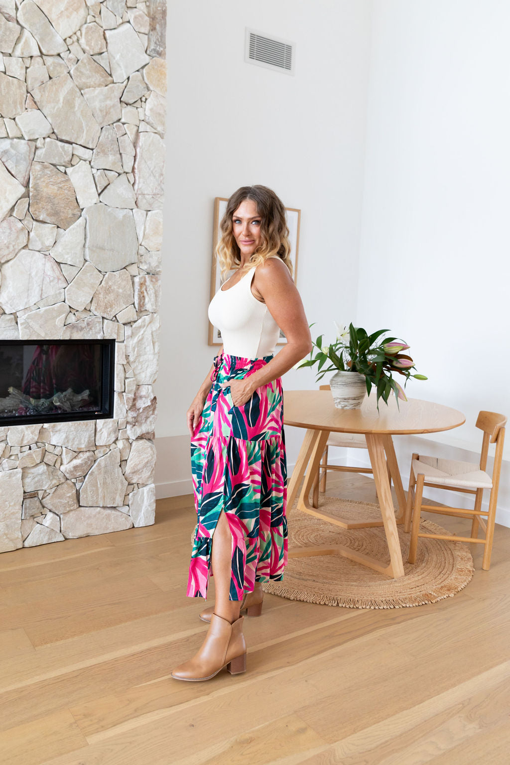 Carrie Skirt in Jungle Pink