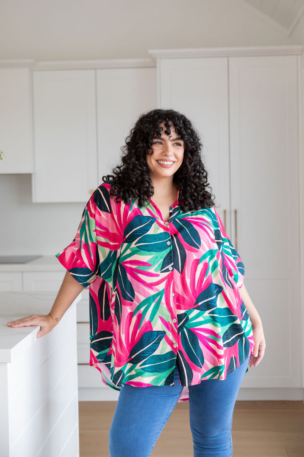 Tammin Shirt in Jungle Pink