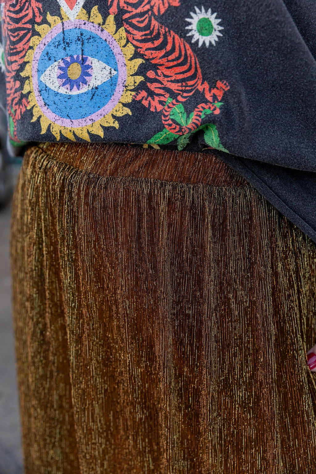 Gatsby Plisse Skirt in Gold