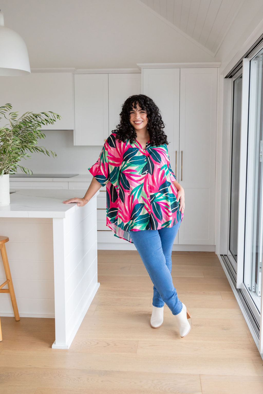 Tammin Shirt in Jungle Pink