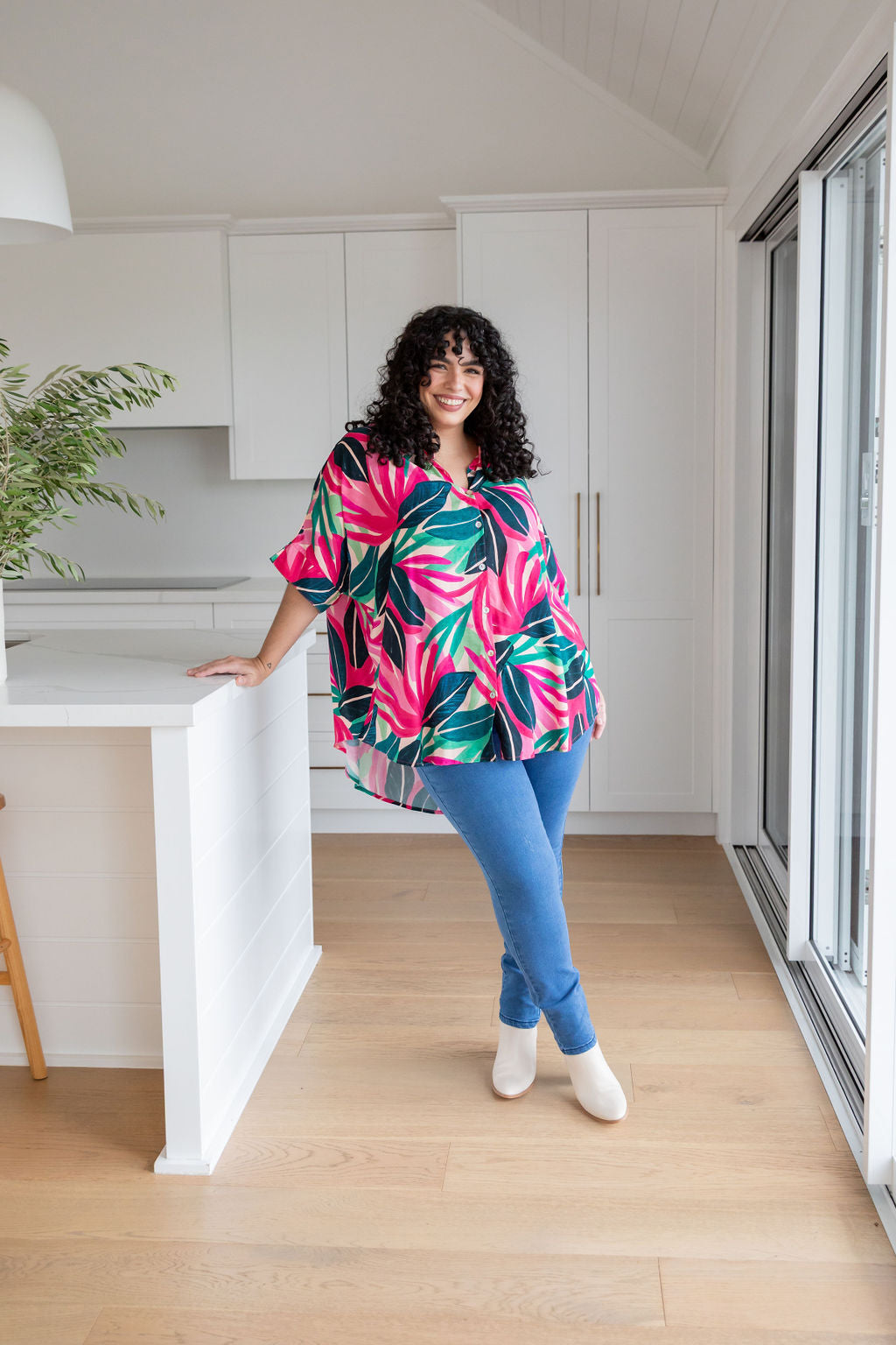 Tammin Shirt in Jungle Pink