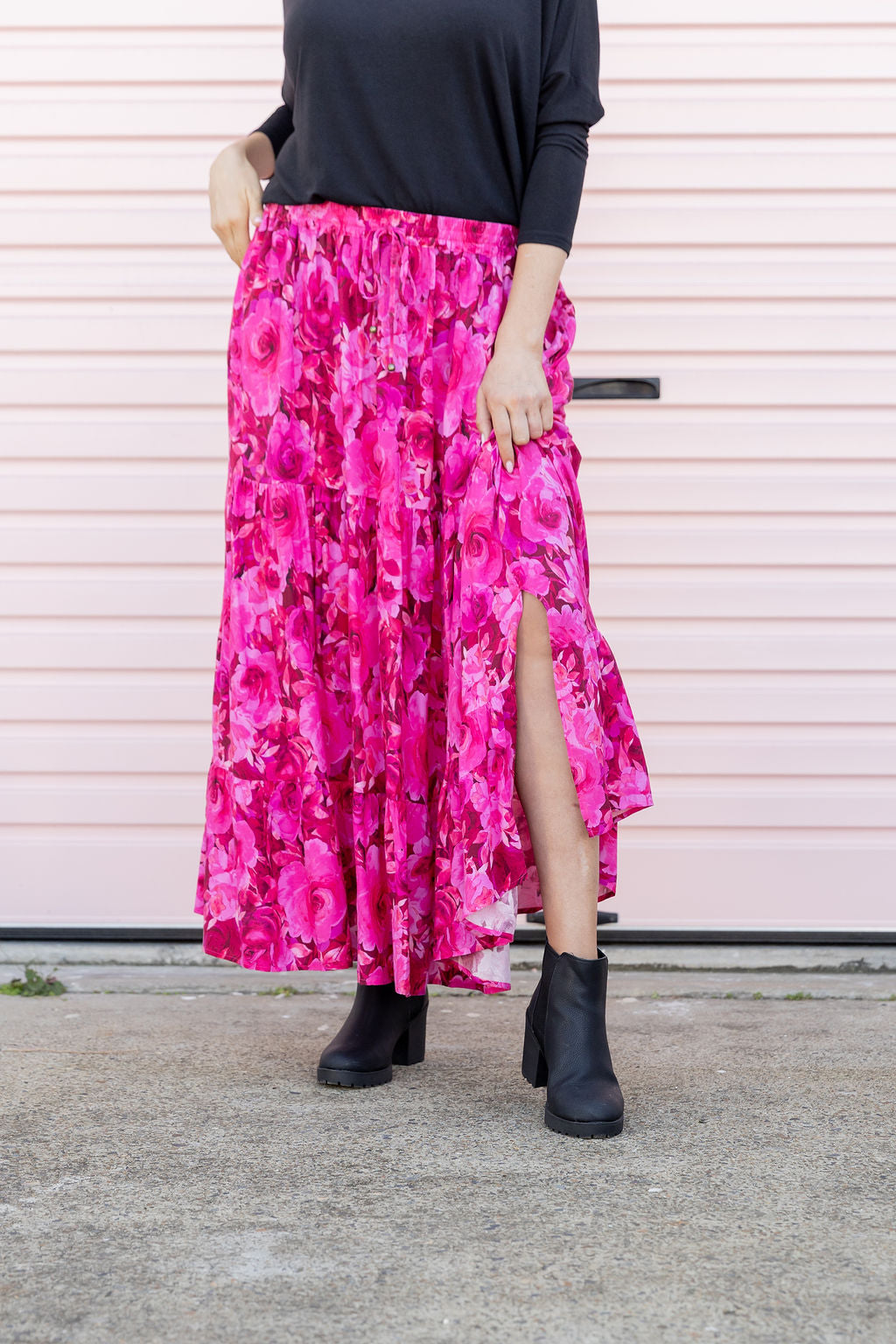 Carrie Skirt In Pink Roses