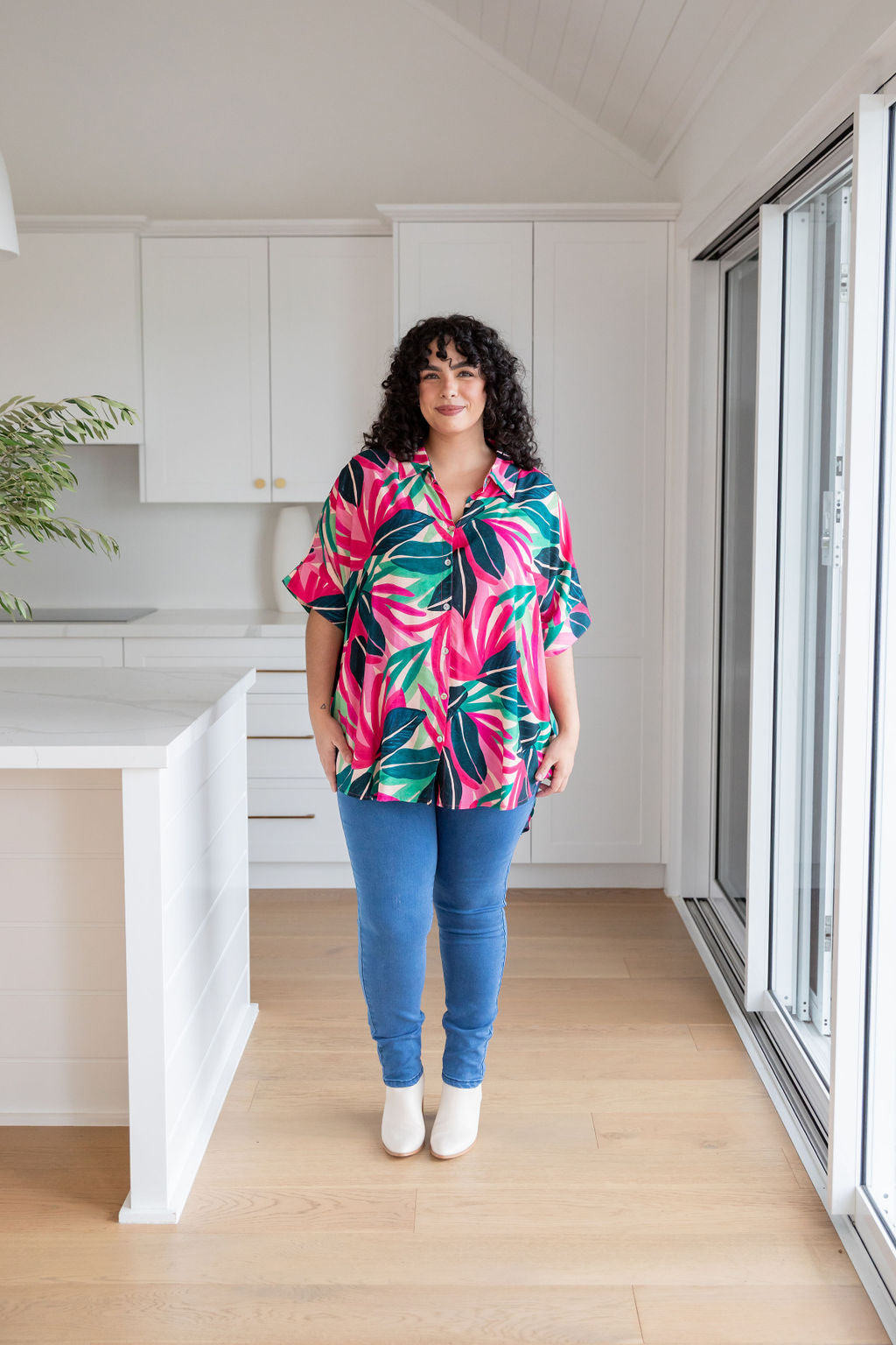 Tammin Shirt in Jungle Pink