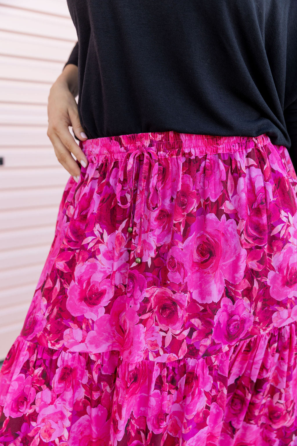 Carrie Skirt In Pink Roses