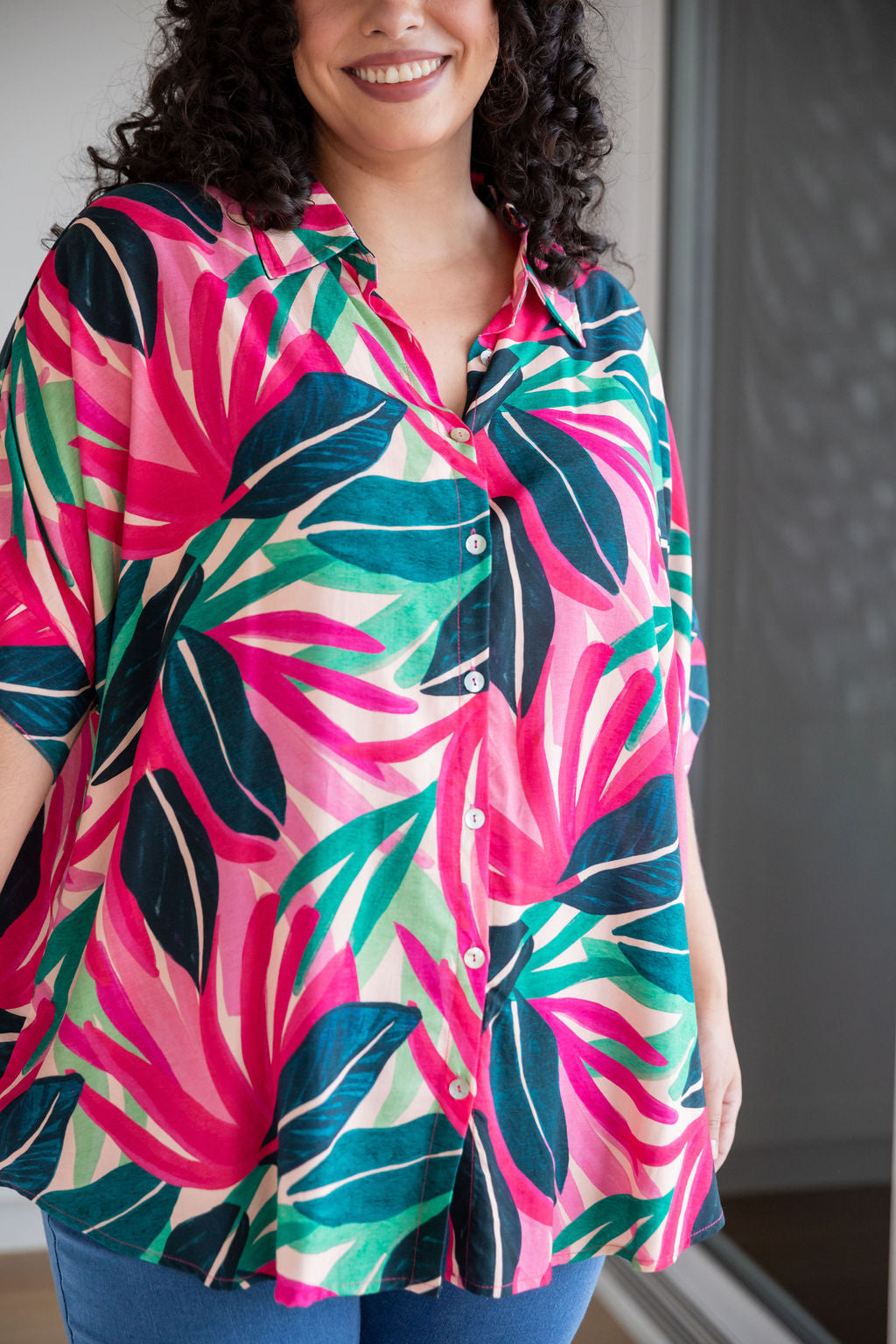 Tammin Shirt in Jungle Pink
