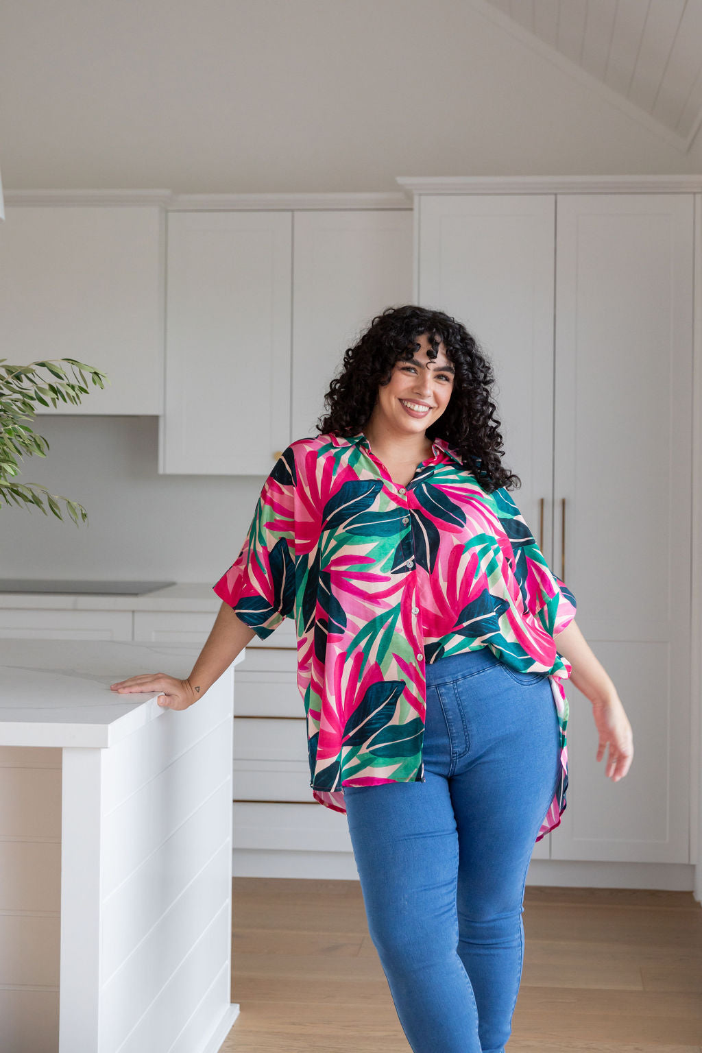 Tammin Shirt in Jungle Pink