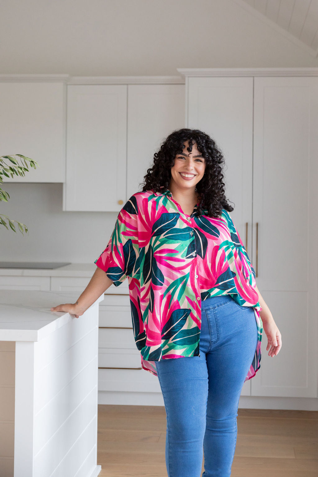 Tammin Shirt in Jungle Pink