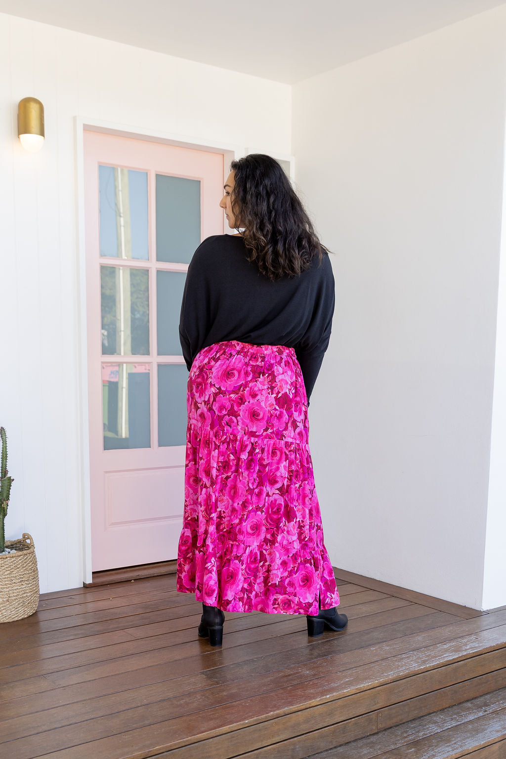 Carrie Skirt In Pink Roses