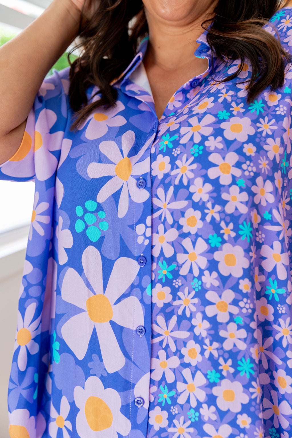 Tammin Shirt in Lilac Daisies
