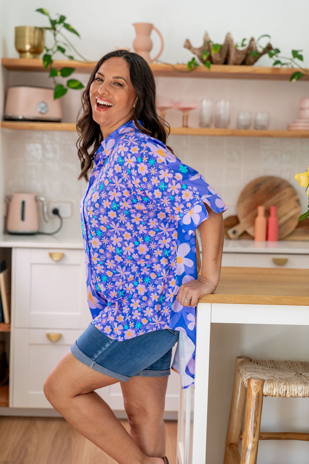 Tammin Shirt in Lilac Daisies