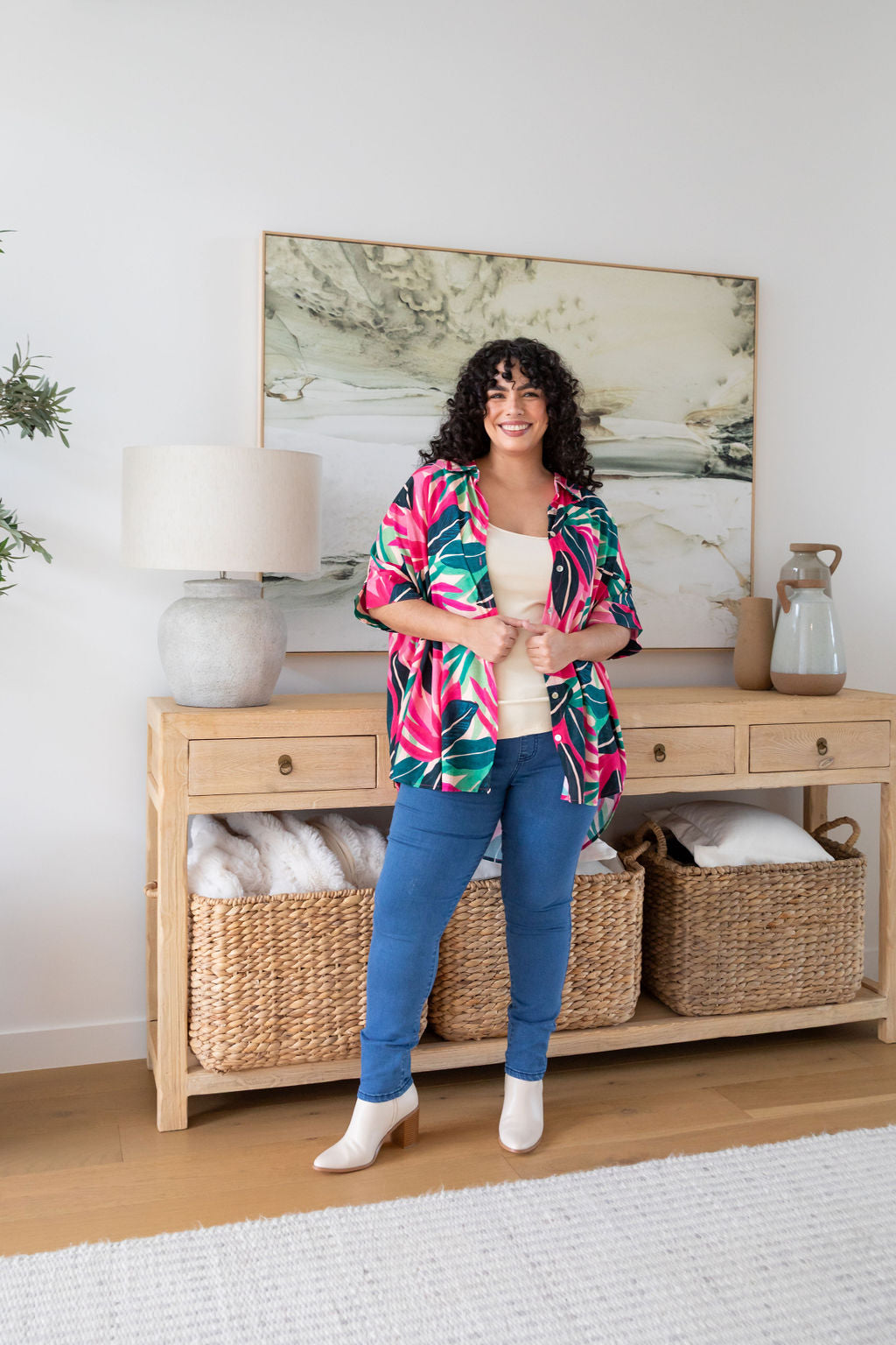 Tammin Shirt in Jungle Pink