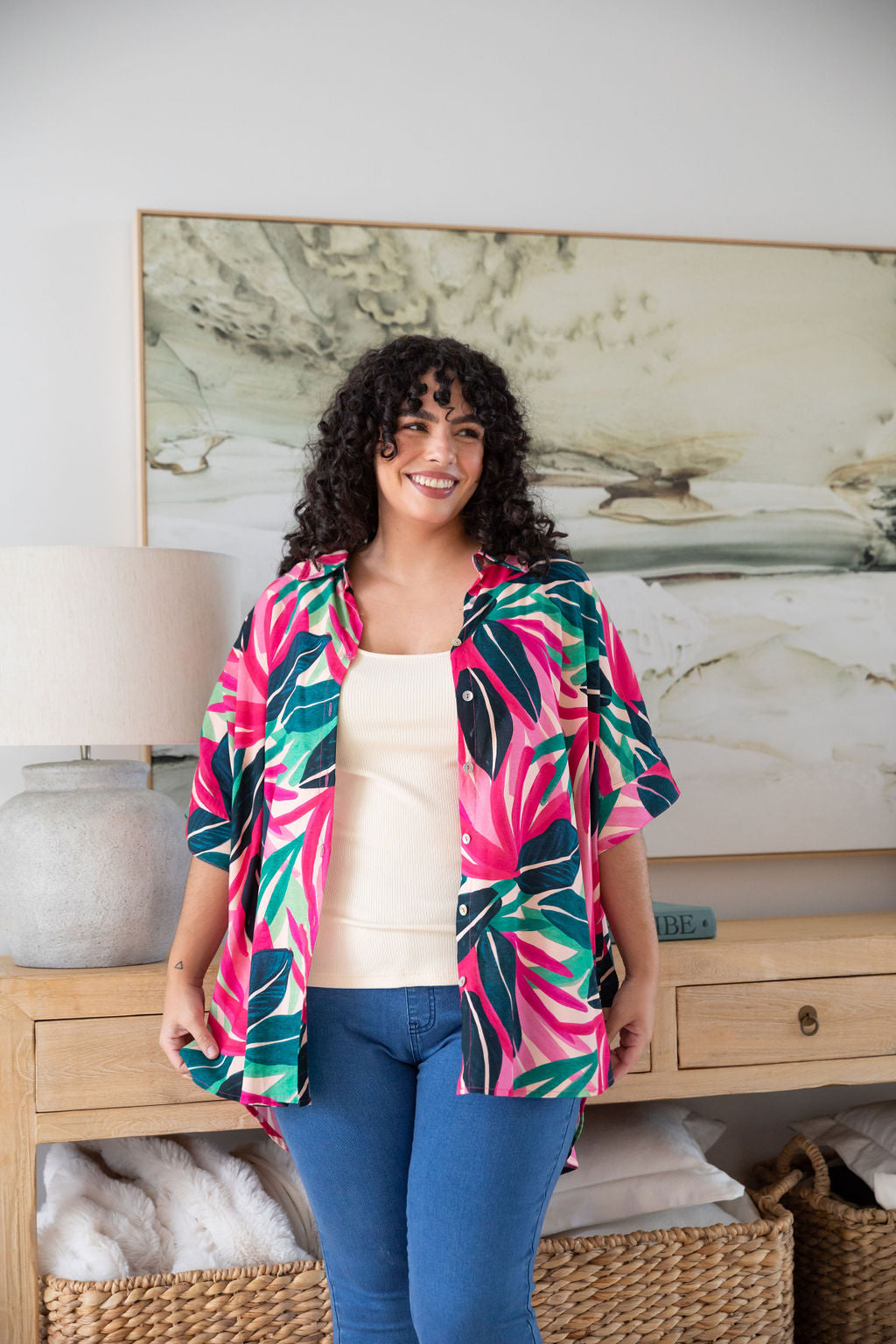 Tammin Shirt in Jungle Pink