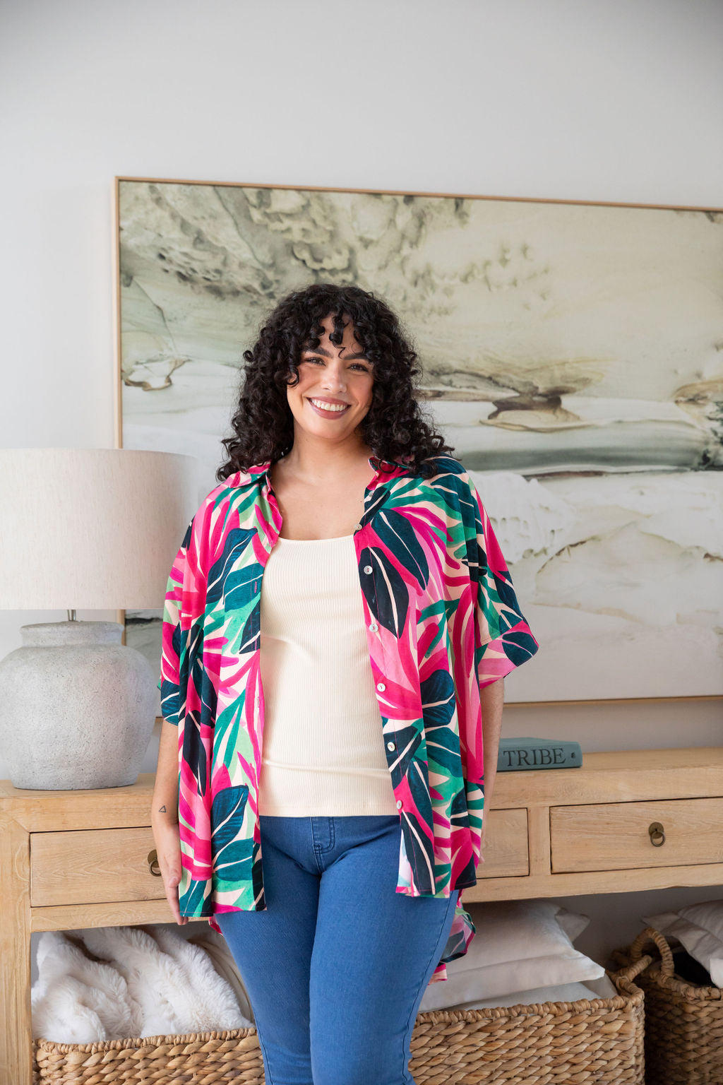 Tammin Shirt in Jungle Pink