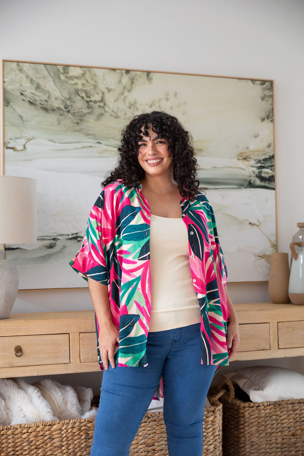 Tammin Shirt in Jungle Pink