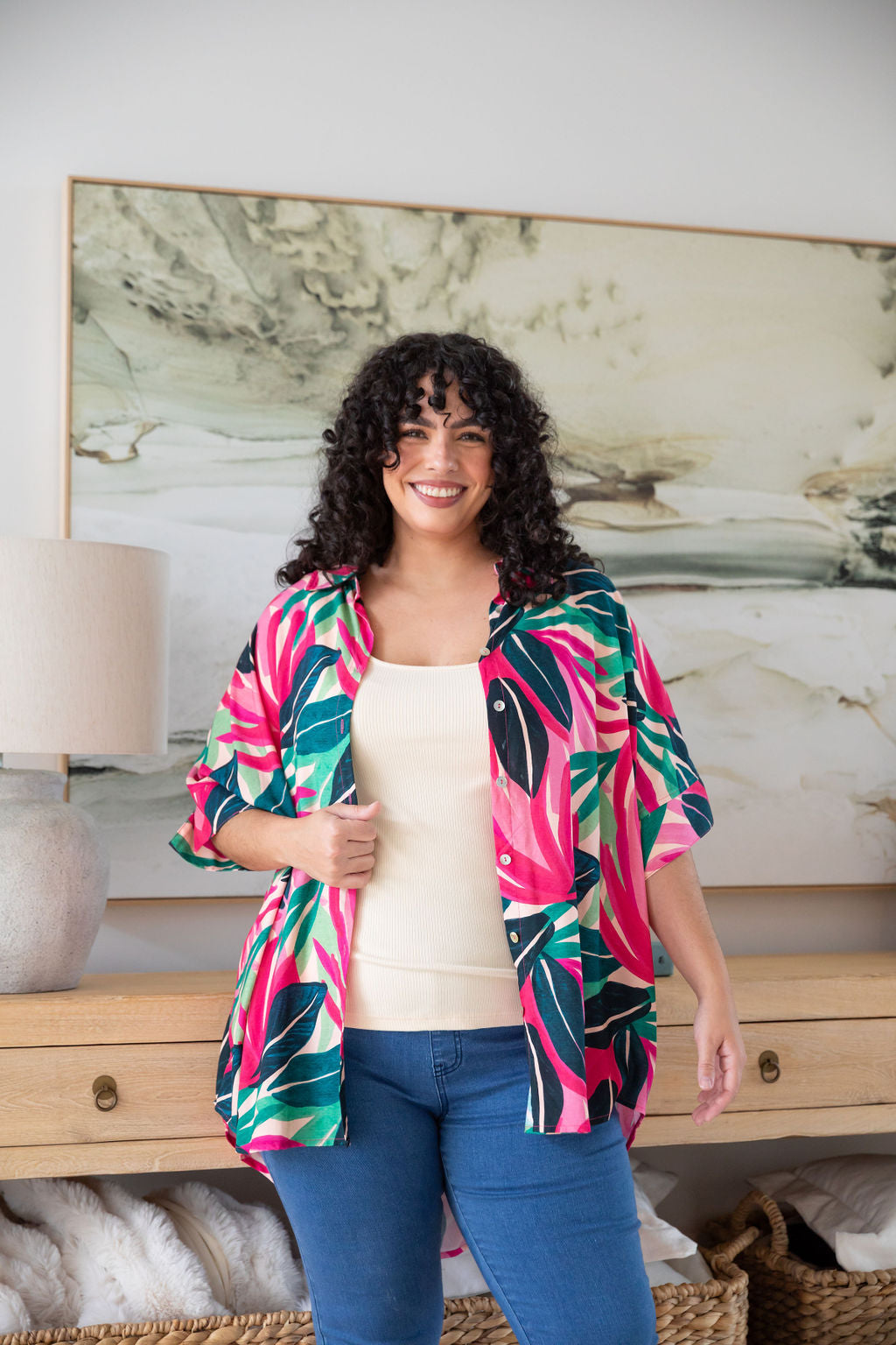 Tammin Shirt in Jungle Pink