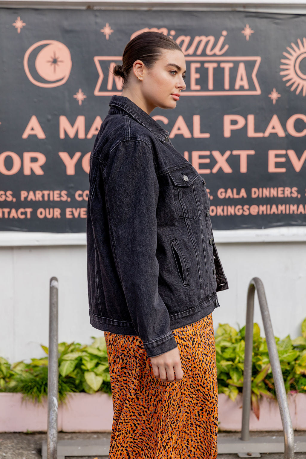 Hayden Boyfriend Denim Jacket in Black Wash