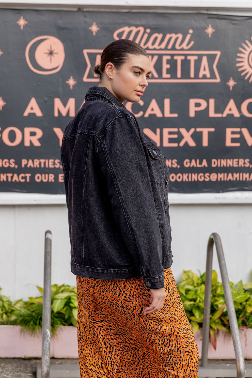 Hayden Boyfriend Denim Jacket in Black Wash