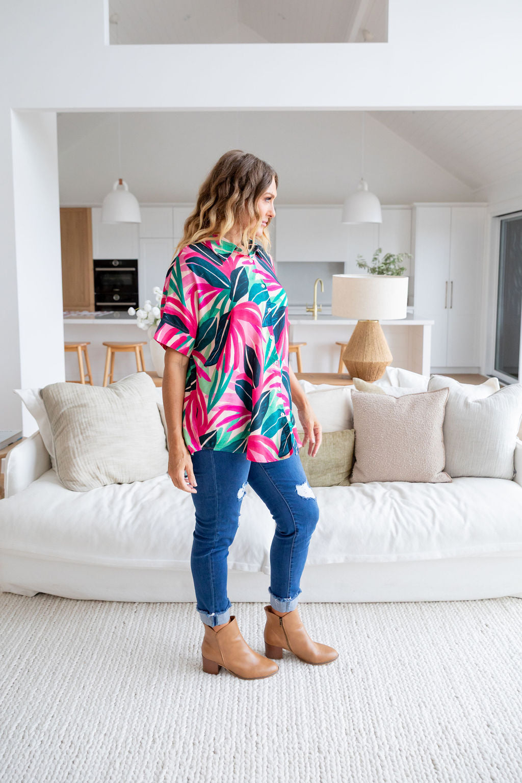 Tammin Shirt in Jungle Pink