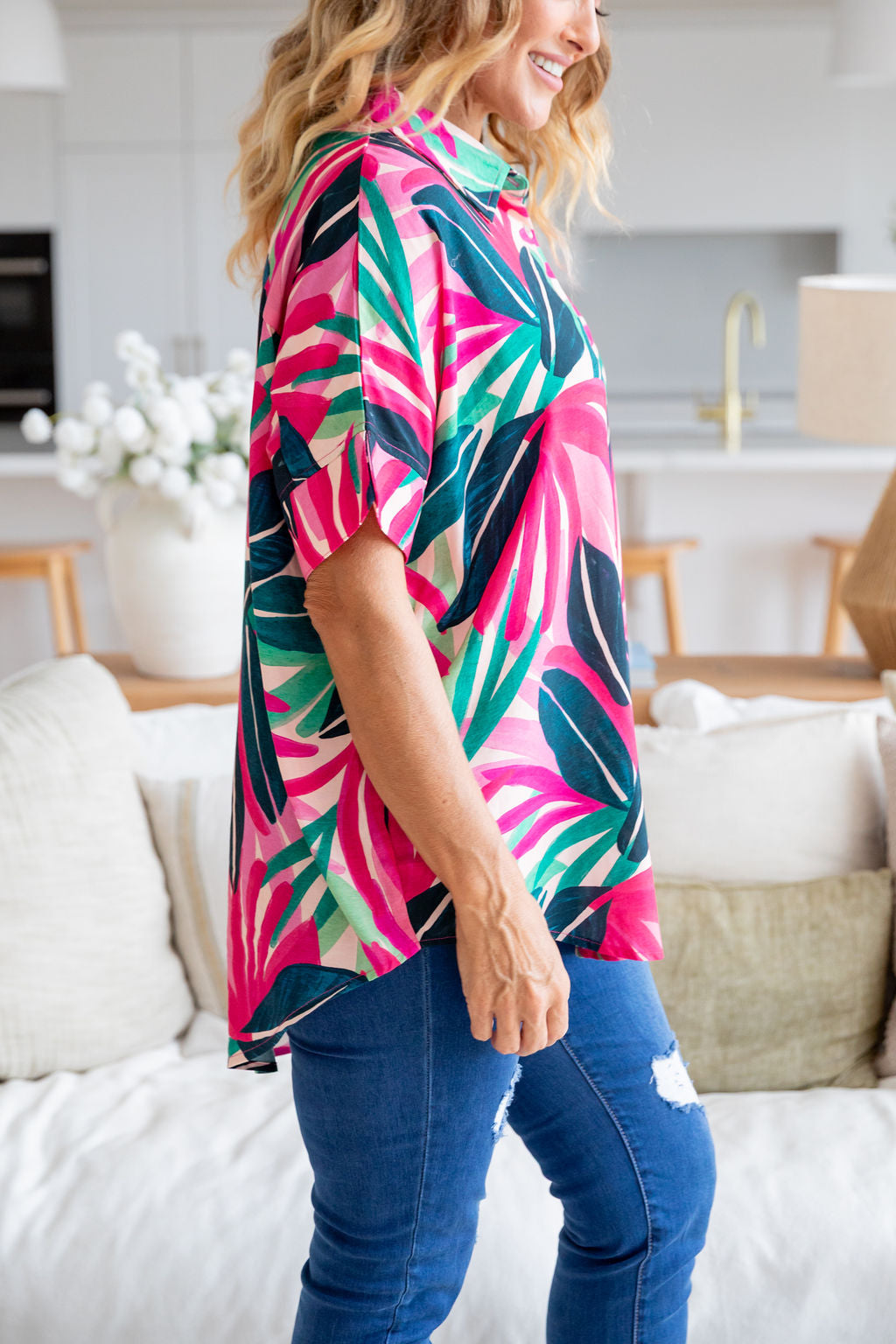 Tammin Shirt in Jungle Pink