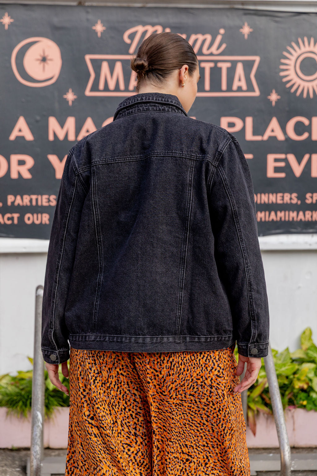 Hayden Boyfriend Denim Jacket in Black Wash