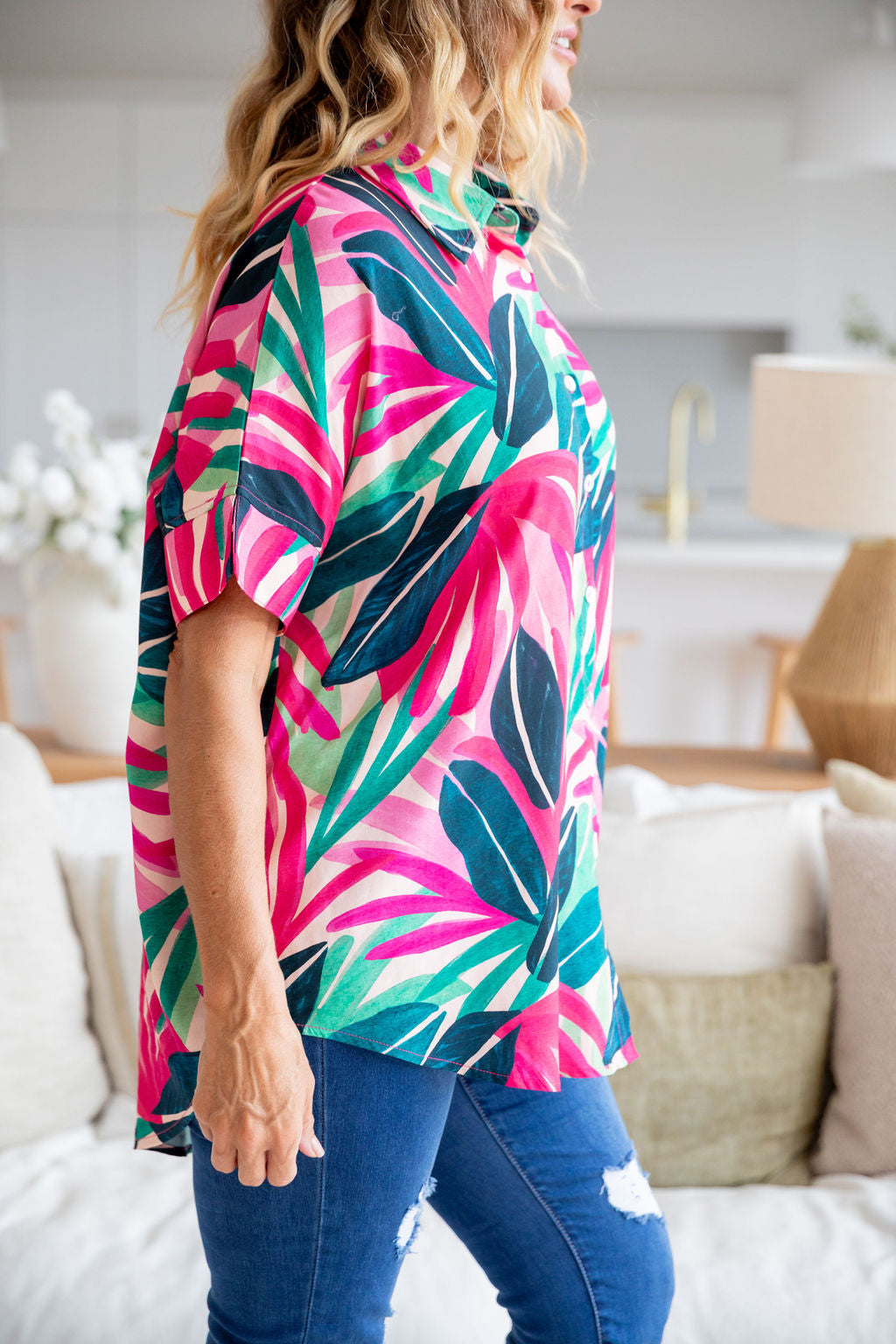 Tammin Shirt in Jungle Pink