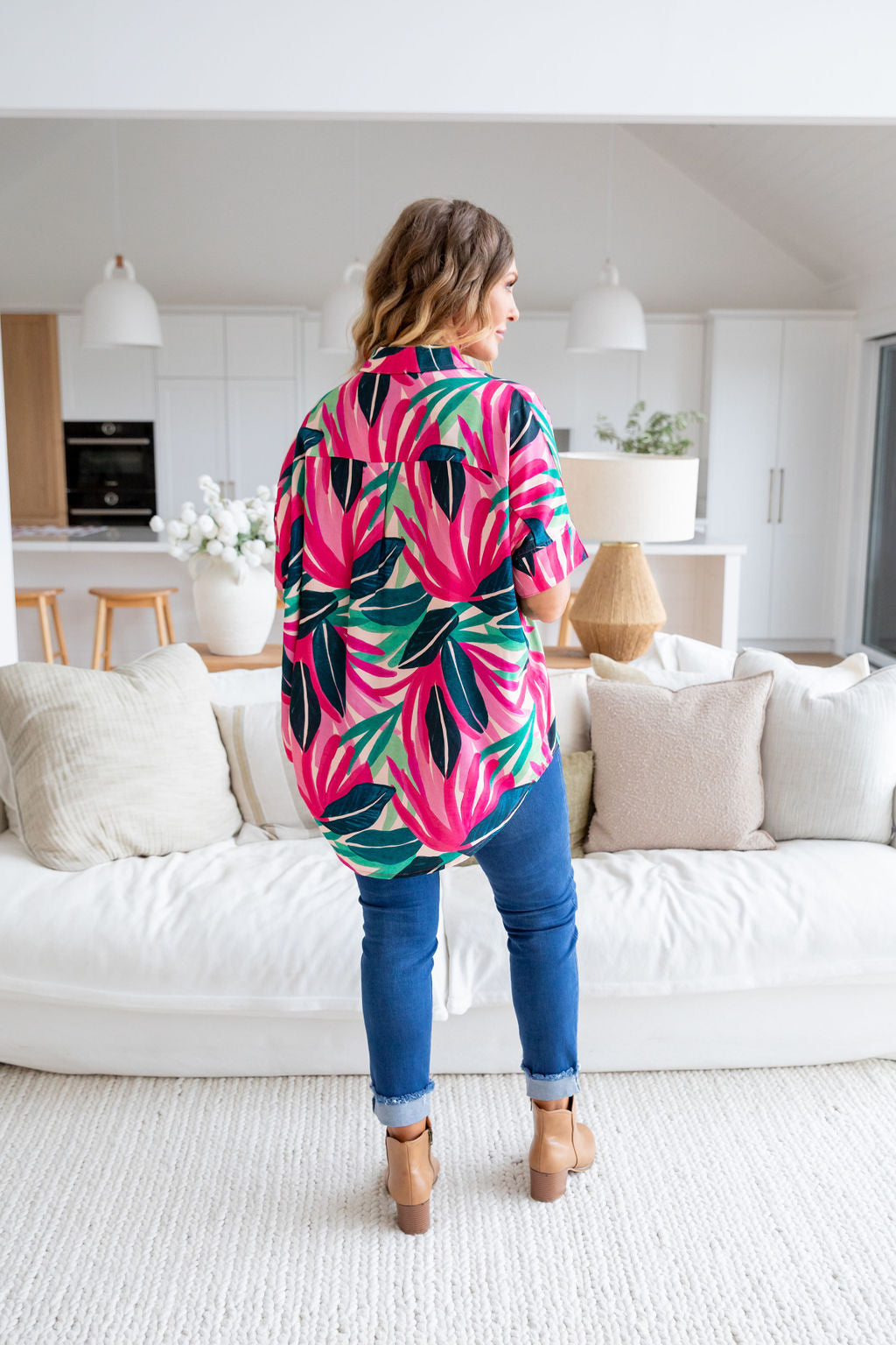 Tammin Shirt in Jungle Pink