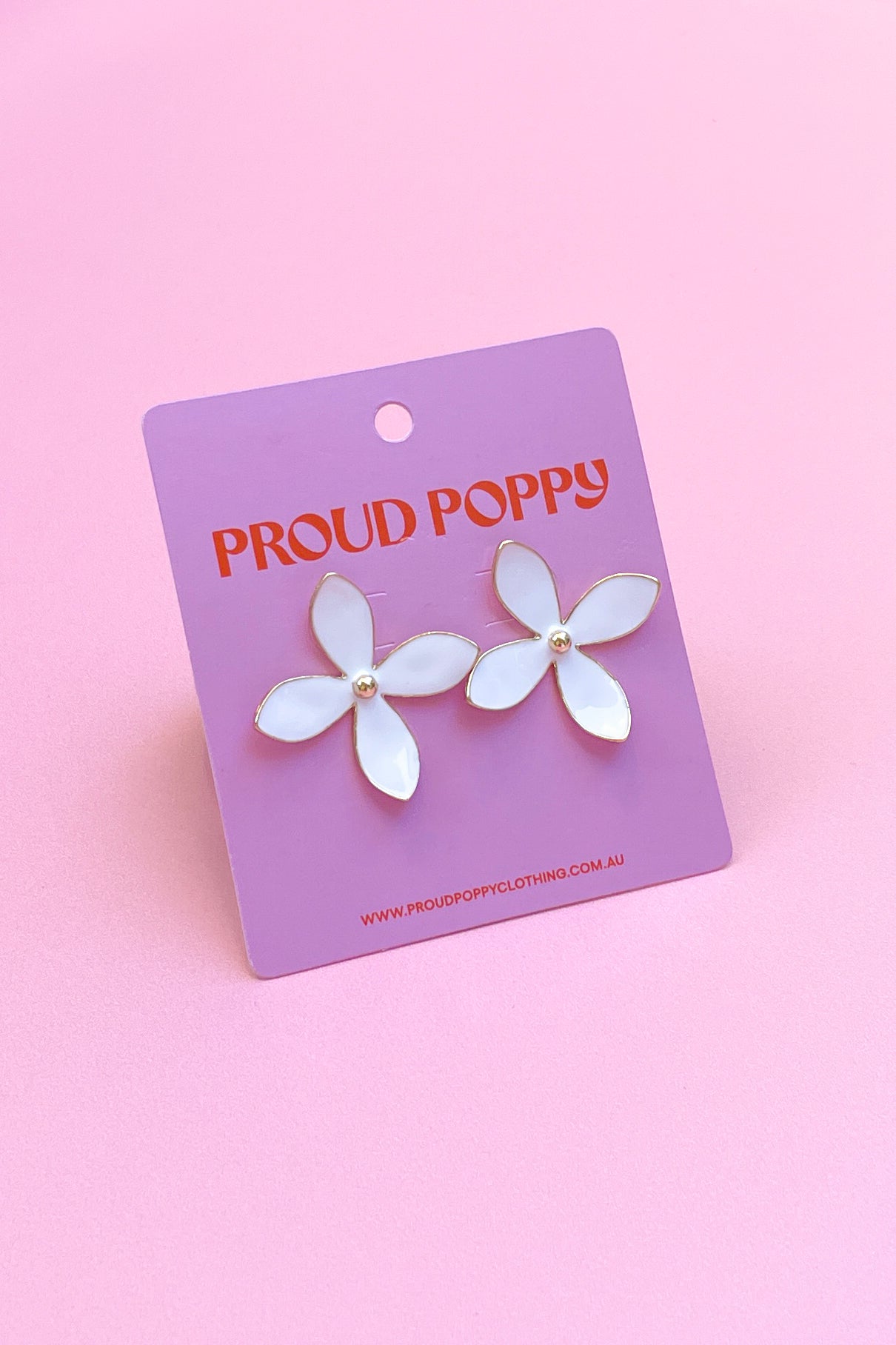 White Flower Earrings