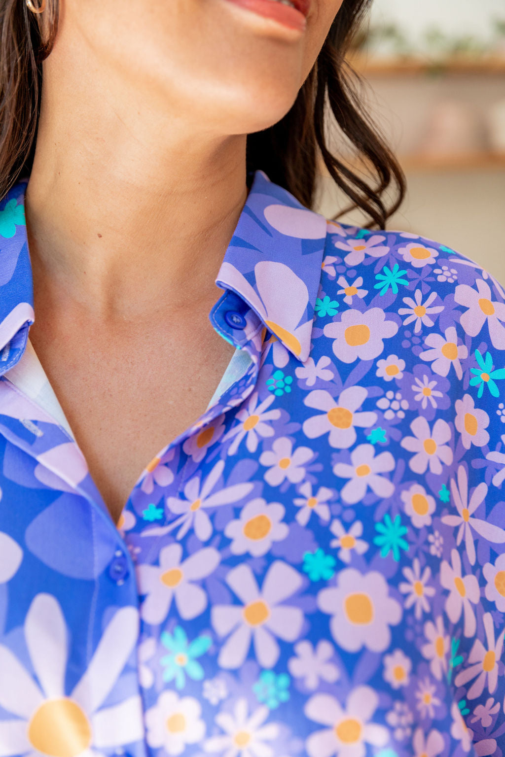 Tammin Shirt in Lilac Daisies