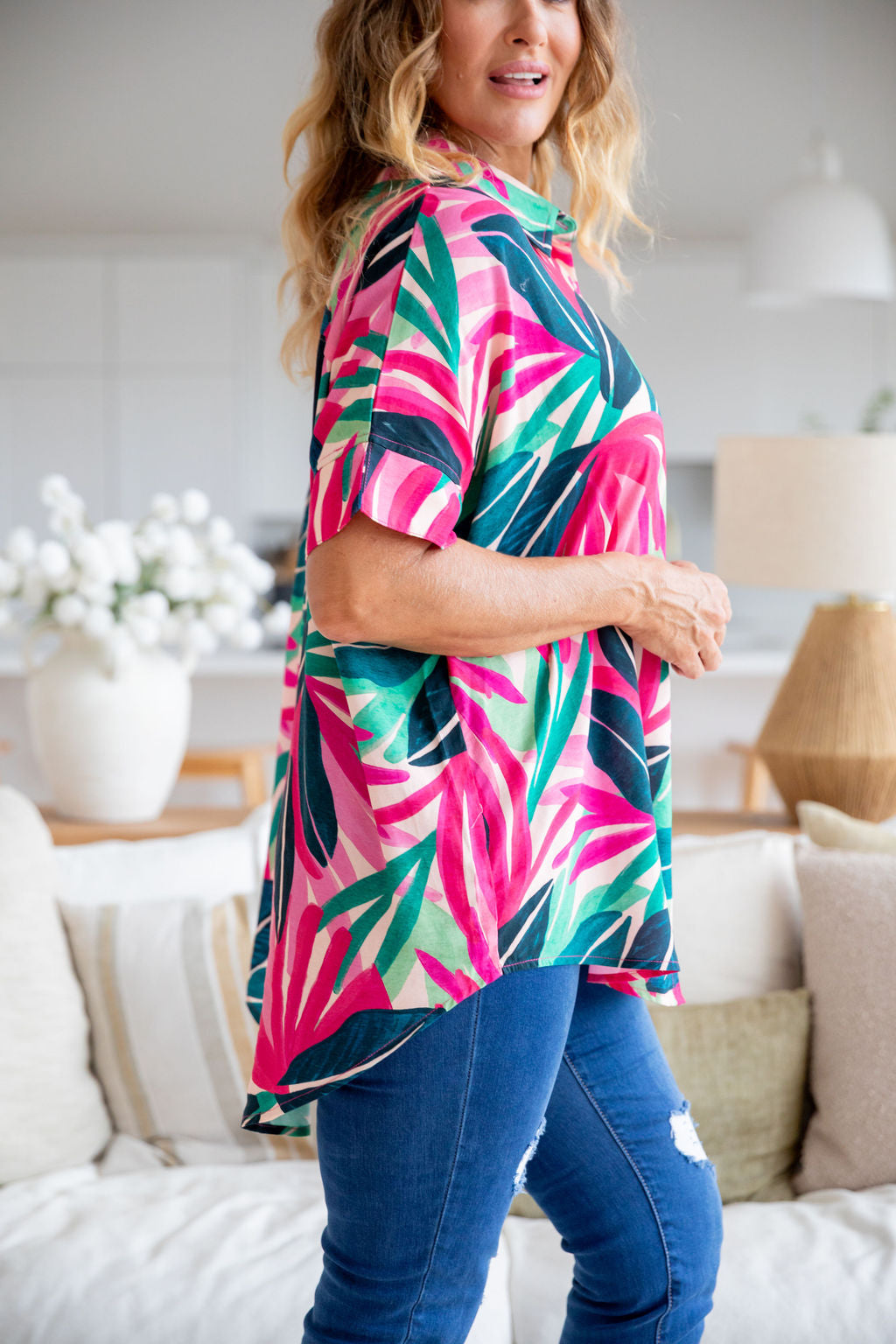 Tammin Shirt in Jungle Pink