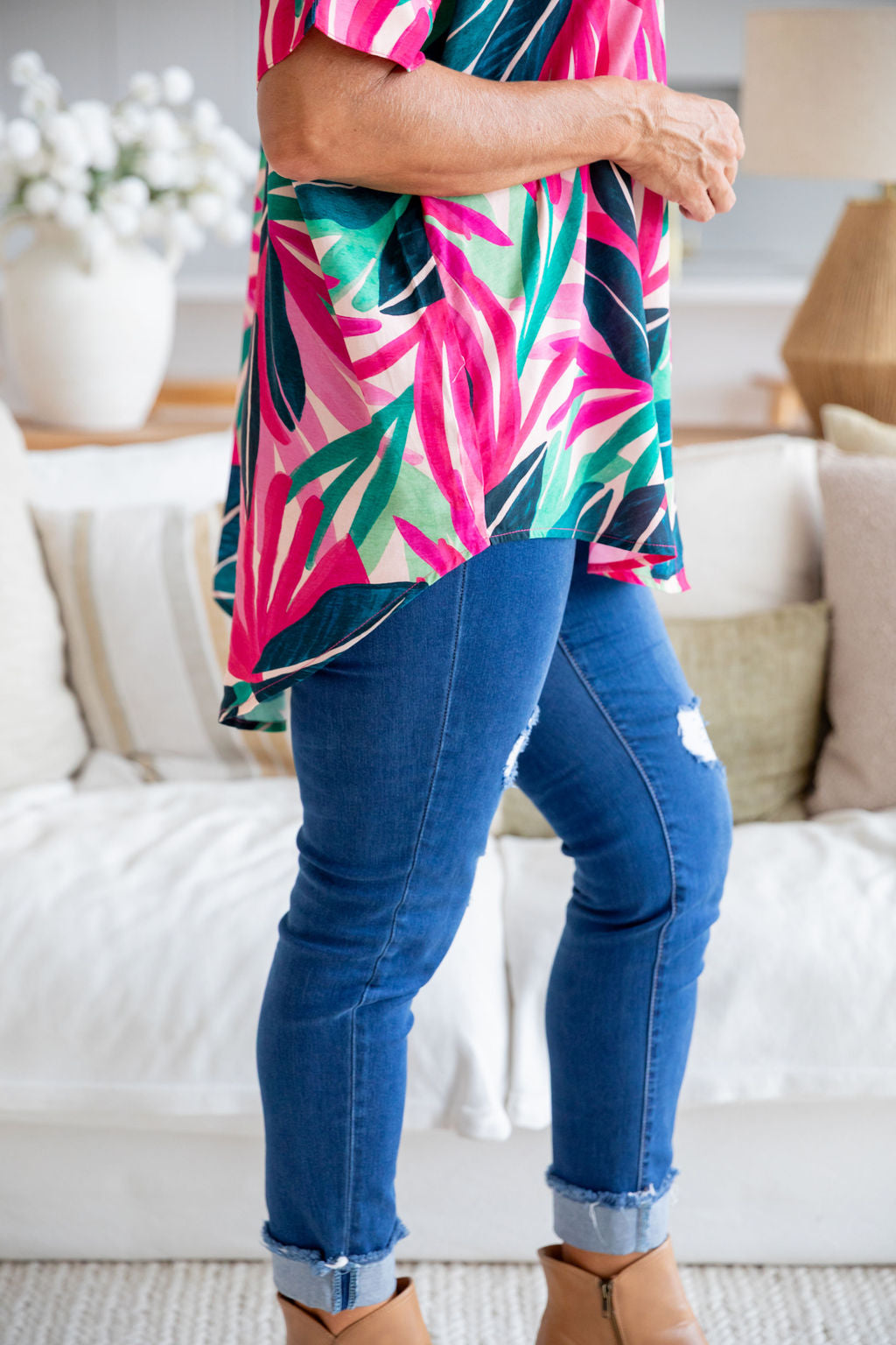 Tammin Shirt in Jungle Pink