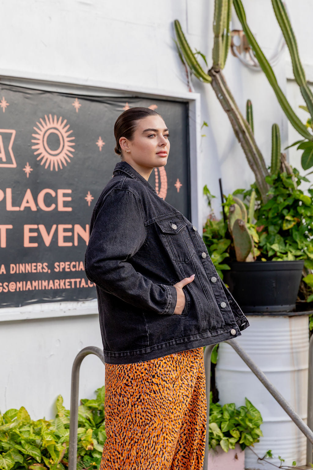 Hayden Boyfriend Denim Jacket in Black Wash