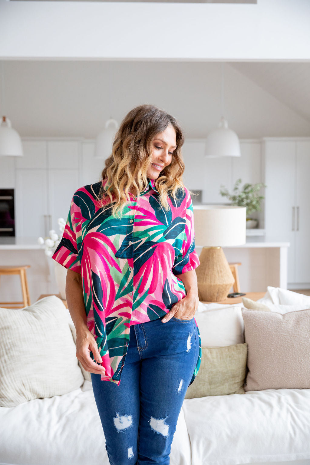Tammin Shirt in Jungle Pink