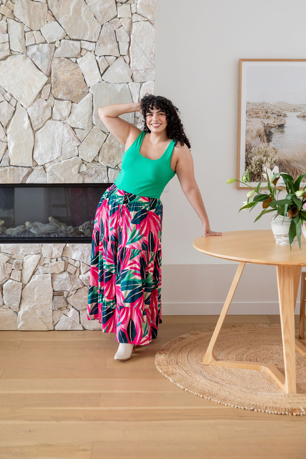 Carrie Skirt in Jungle Pink