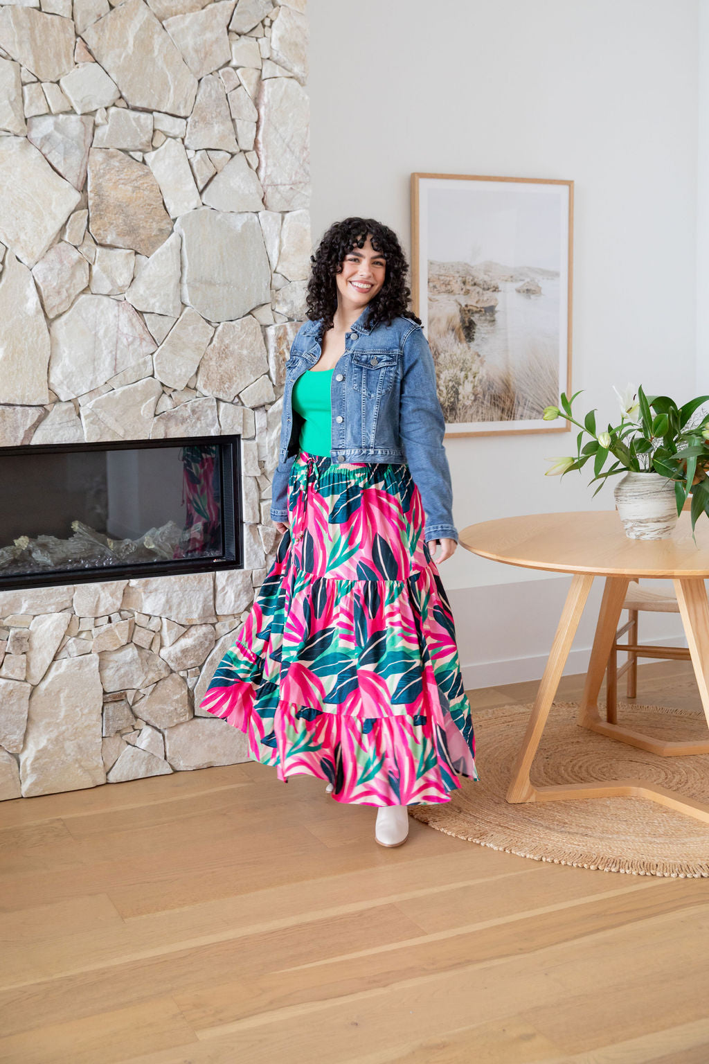 Carrie Skirt in Jungle Pink