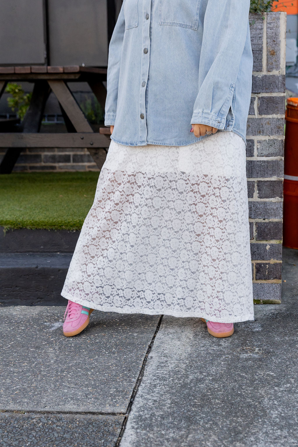 Paris Lace Skirt in White