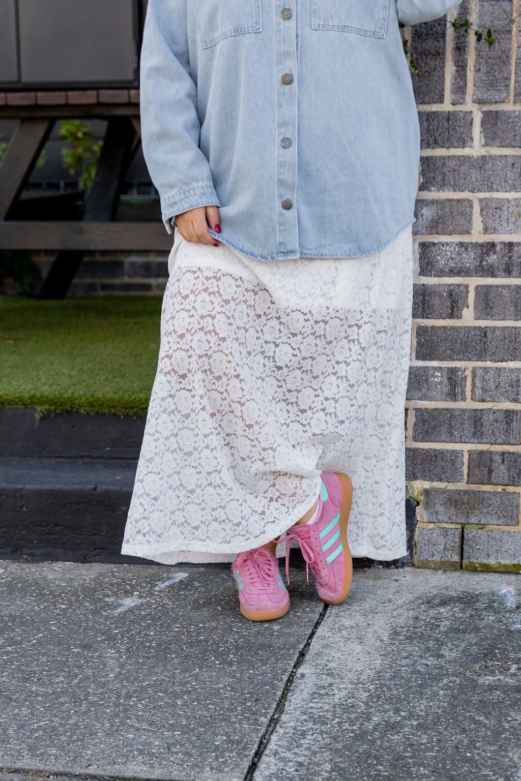 Paris Lace Skirt in White