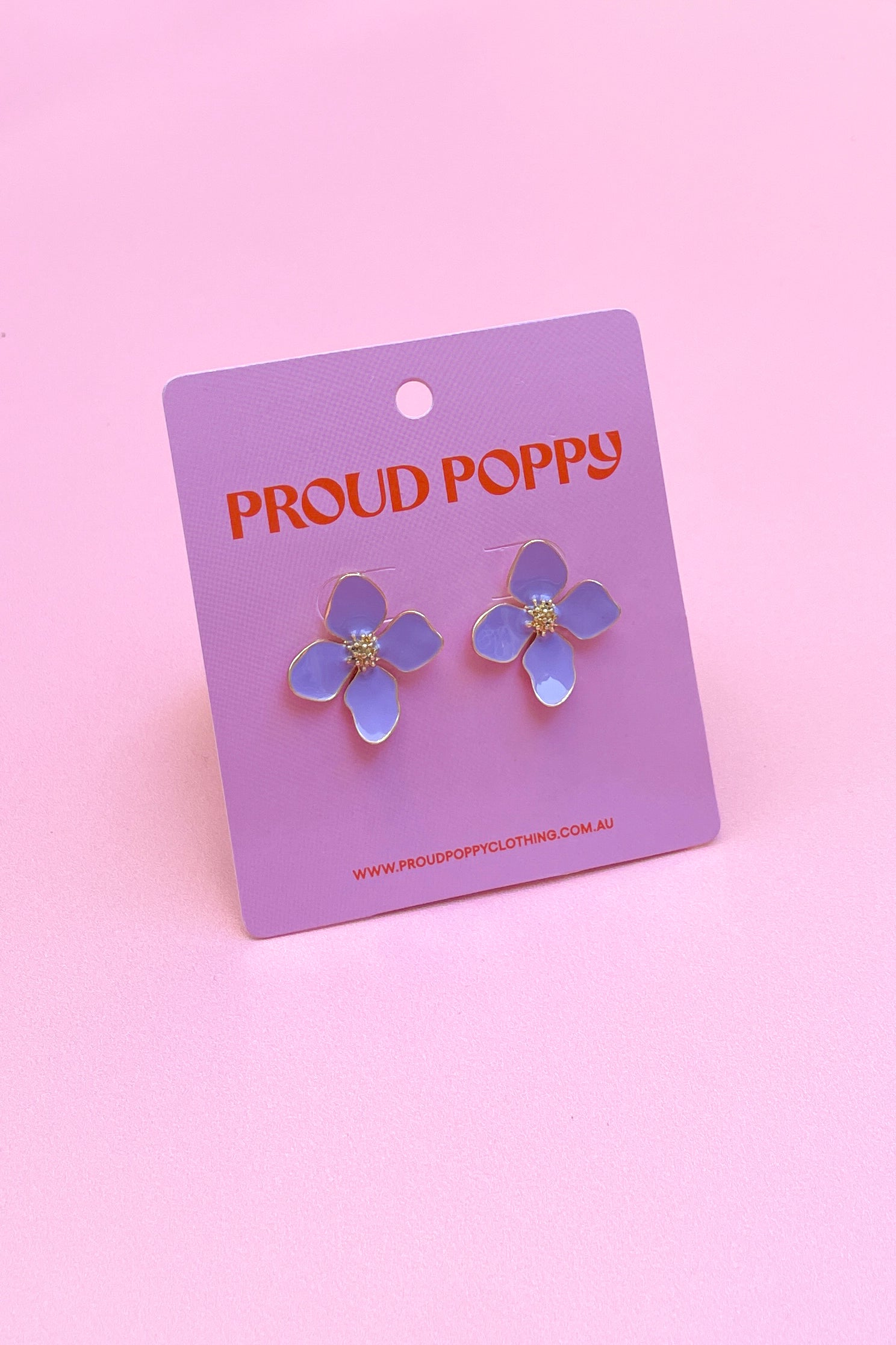 Purple Flower Earrings