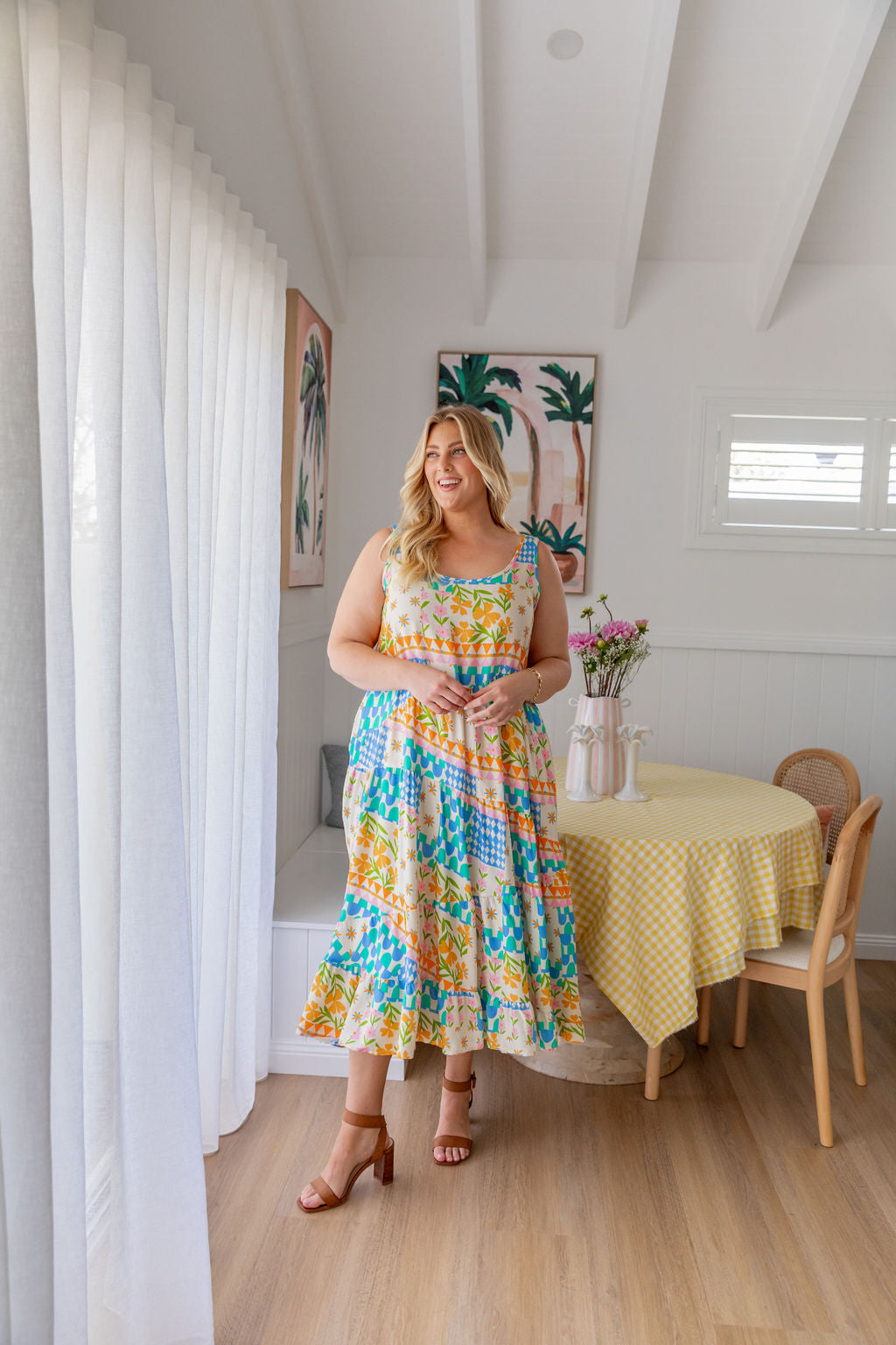 Riley Maxi Dress in Patch Garden