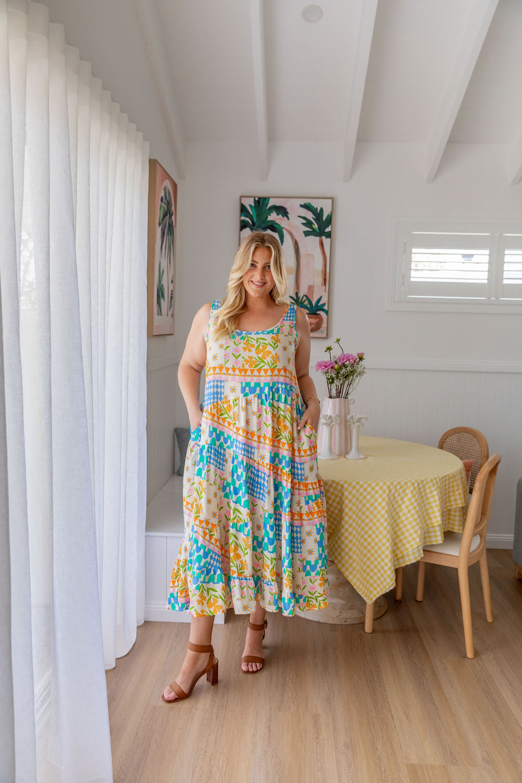Riley Maxi Dress in Patch Garden