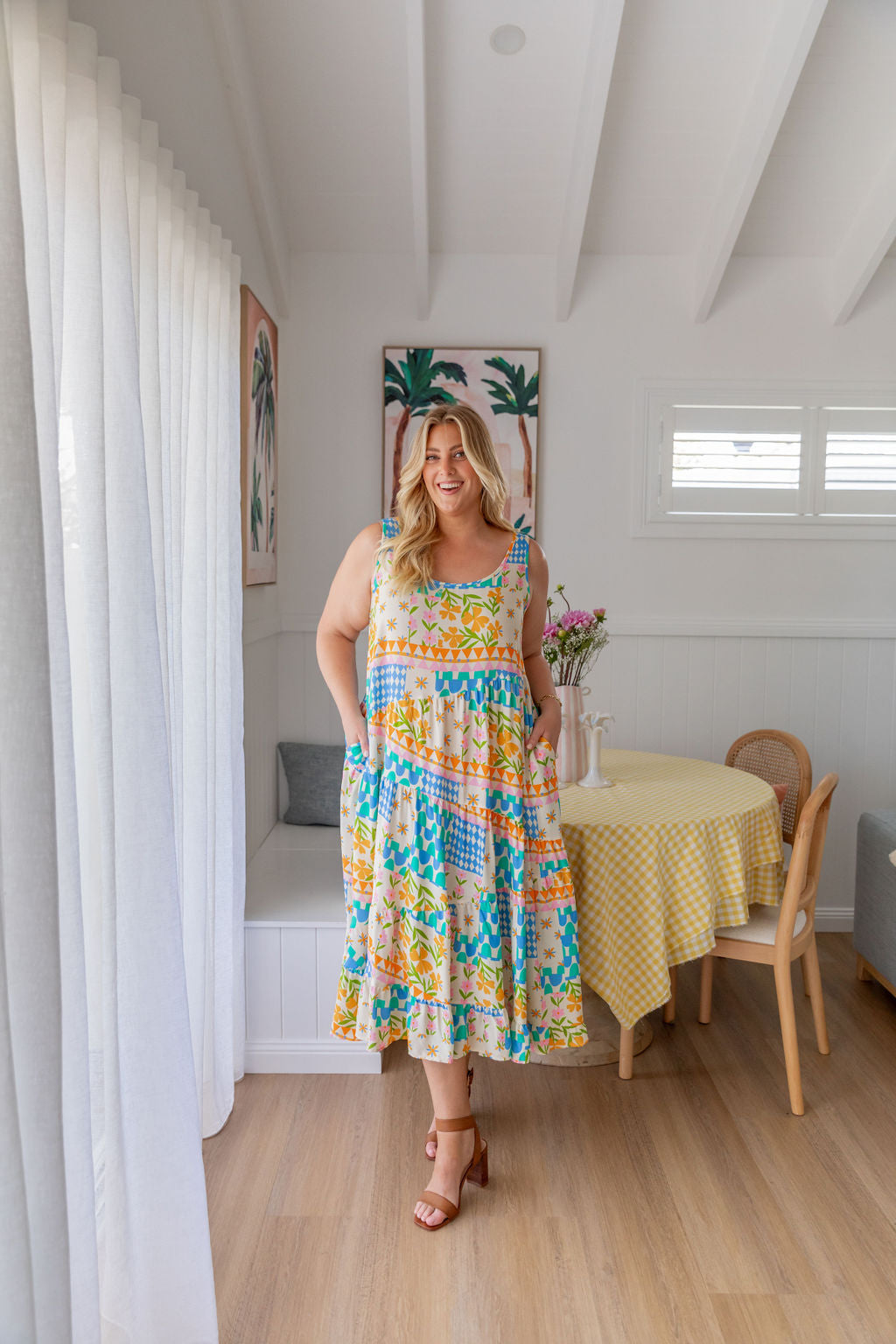 Riley Maxi Dress in Patch Garden