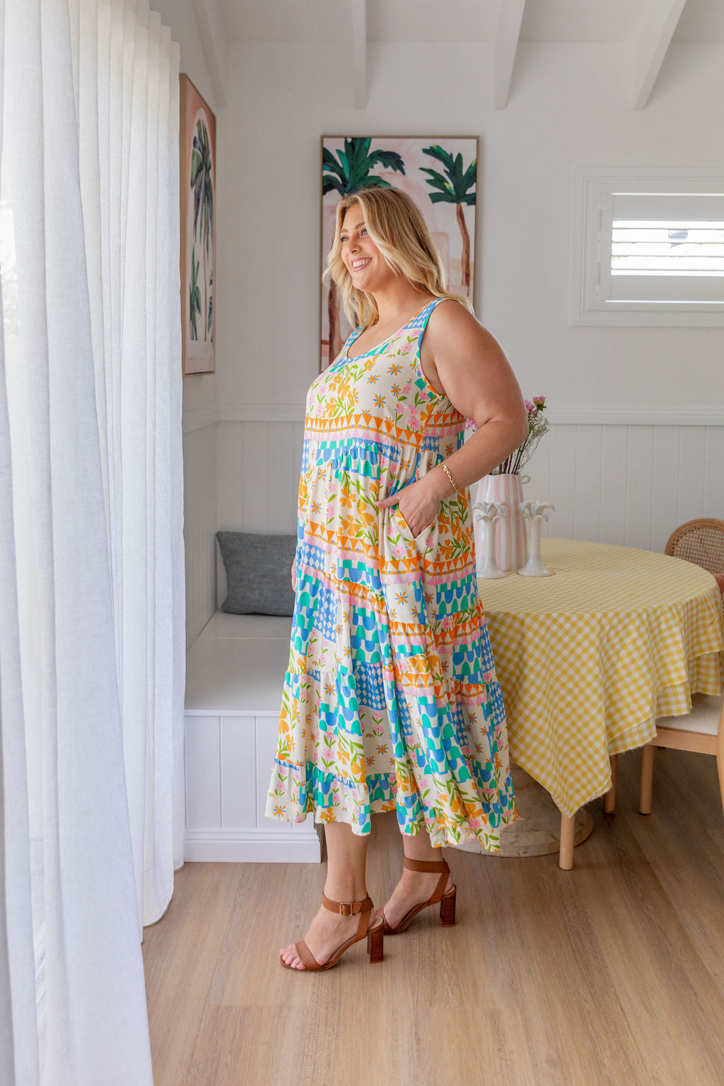 Riley Maxi Dress in Patch Garden