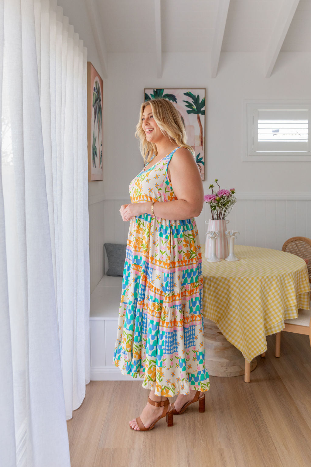 Riley Maxi Dress in Patch Garden